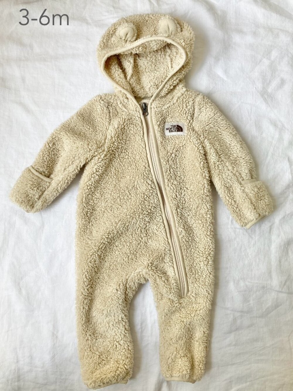 MEC 3-6 Months Baby Fuzzy Cream Beige Bunting Suit Winter Snow Cold Weather